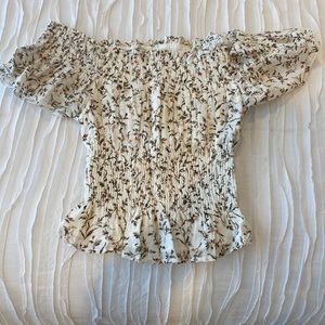 Never worn! Abercrombie and Fitch Ruched Floral Top